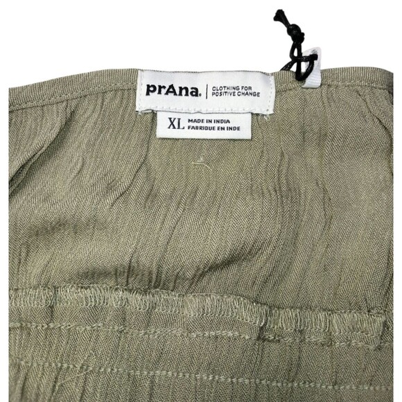 prAna Fernie Jumpsuit Womens XL Wide Leg Green Modal Gauze Crinkle Fabric - Picture 6 of 8